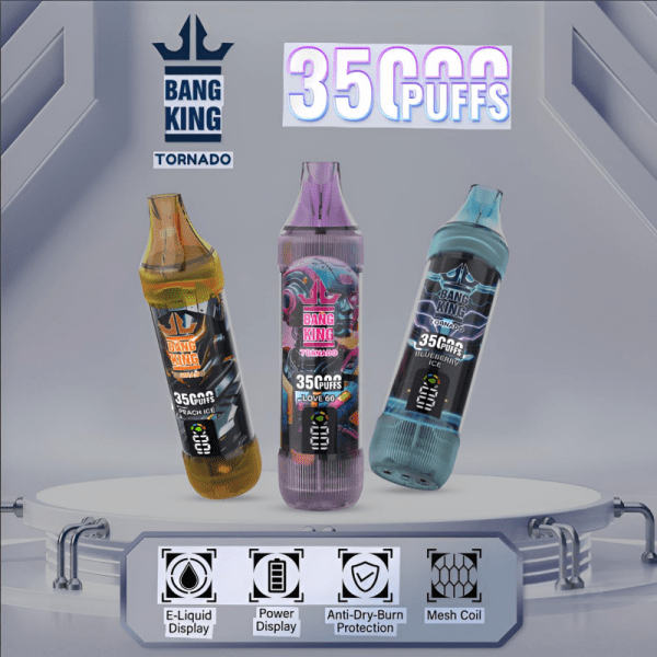 Bang-King-35000-Puffs-主圖.png Bangking 35000口一次性電子煙|王嘉爾同款 · 23ml大容量 · 買五送一:圖片 1