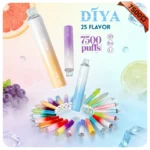 DIYA叮啞7500口拋棄式電子煙 | 13ml透明油倉 · 1.2Ω網狀線圈 · 台灣現貨